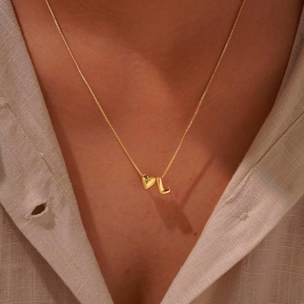 Trendy Adjustable 14k Gold Plated Initial Heart N… - image 2